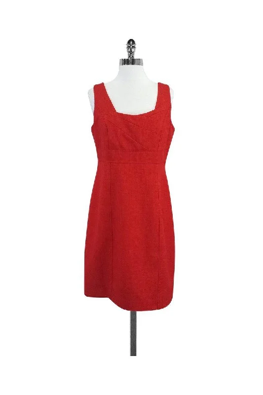 David Meister - Red Structured Sleeveless Dress Sz 10 Lace unclassified dresses