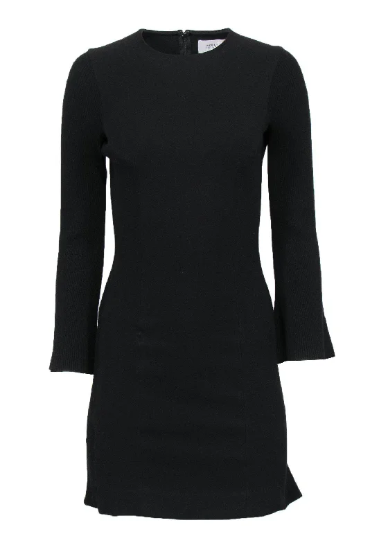 Derek Lam - Black Bell Sleeve Dress w/ Ribbed Knit Accents Sz 0 Engagement unclassified dresses