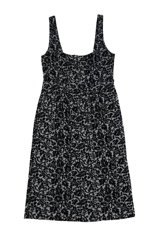 Diane von Furstenberg - Black & Silver Silhouette Dress Sz 4 Beaded unclassified dresses