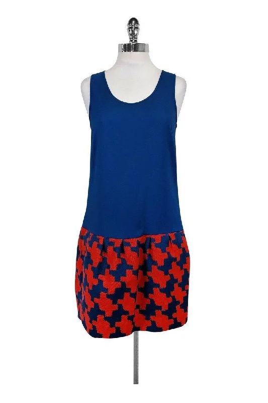 Diane von Furstenberg - Blue Patterned Dress Sz 4 A-line unclassified dresses