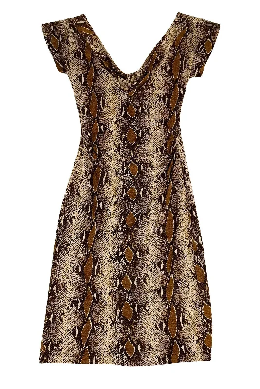 Diane von Furstenberg - Cowl Neck Snakeskin Dress Sz 2 Everyday wear unclassified dresses