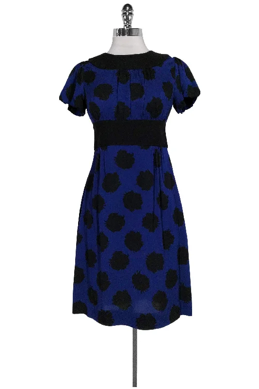 Diane von Furstenberg - Navy Rose Bud Dress Sz 2 Travel unclassified dresses