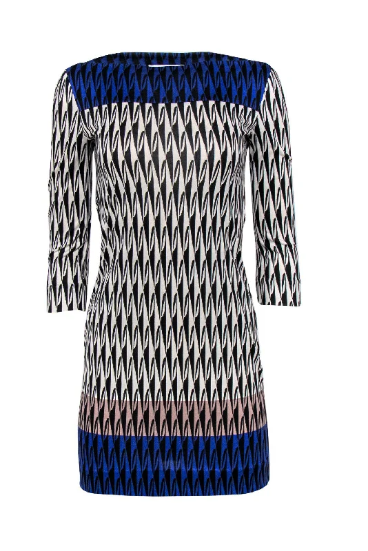 Diane von Furstenberg - Printed Shift Dress Sz 0 Comfortable unclassified dresses