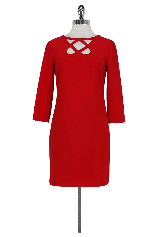 Diane von Furstenberg - Red Dress w/ Cut Out Sz 2 Minimalist unclassified dresses