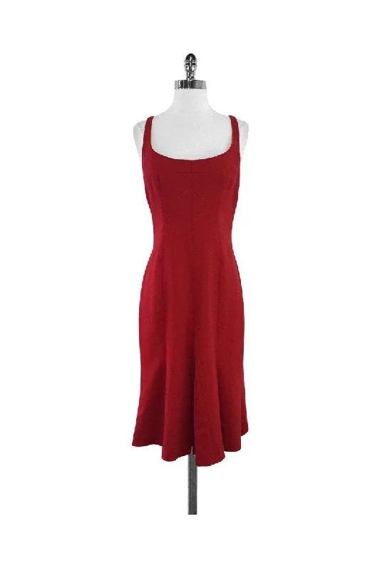 Dolce & Gabbana - Red Wool Blend Sleeveless Dress Sz 10 Summer unclassified dresses