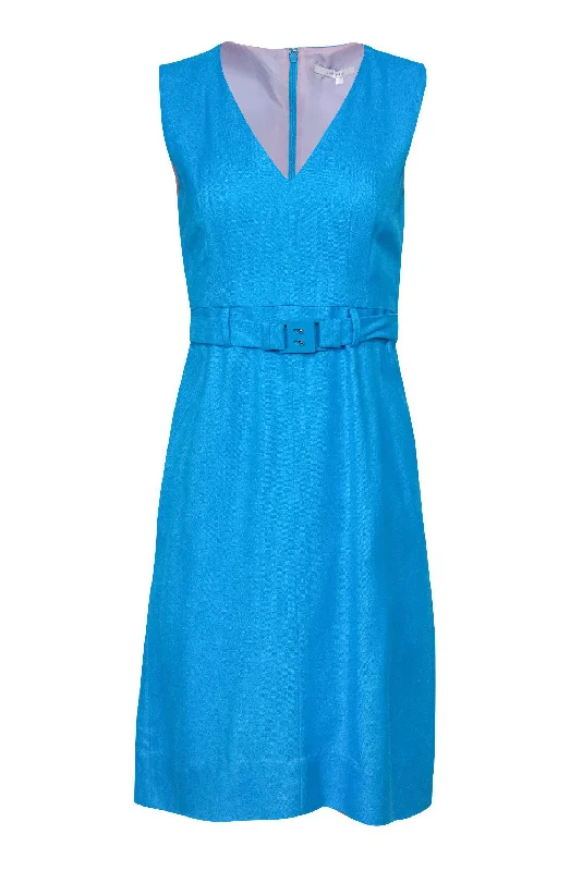 Diane von Furstenberg - Turquoise Sleeveless Sheath Dress w/ Belt Sz 6 Elegant unclassified dresses