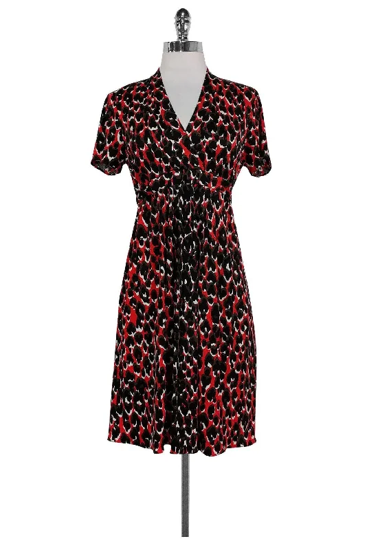 Elie Tahari - Red Leopard Print Dress Sz S Dark color unclassified dresses