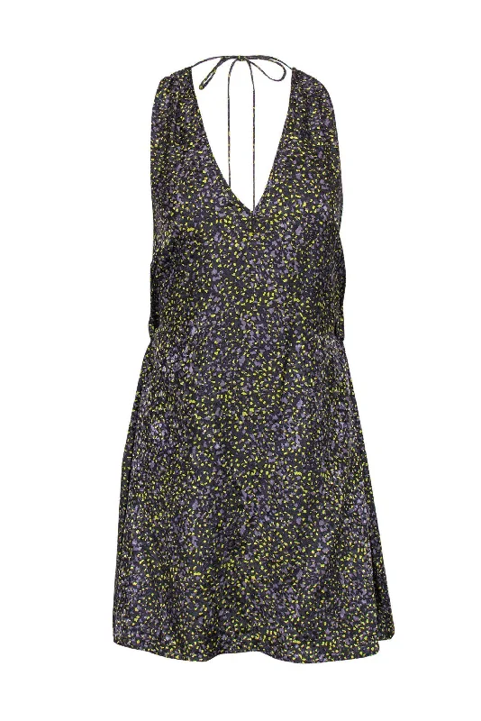 Elizabeth & James - Multi-Speckled Plunge Shift Dress Sz S Boho unclassified dresses