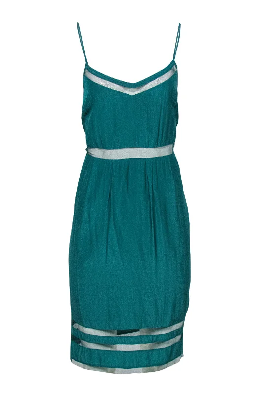 Elizabeth & James - Aqua Green Strappy Dress w/ Mesh Sz S Gothic unclassified dresses