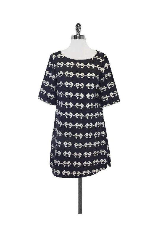 Elizabeth McKay - Black & White Bow Print Dress Sz 4 Polka dot unclassified dresses