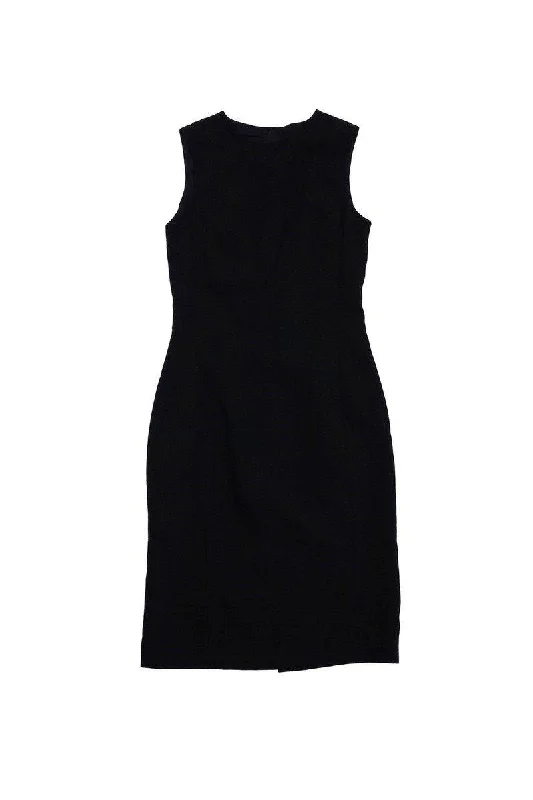 F Carriere - Black Sleeveless Wool Sheath Dress Sz 2 Soft fabric unclassified dresses