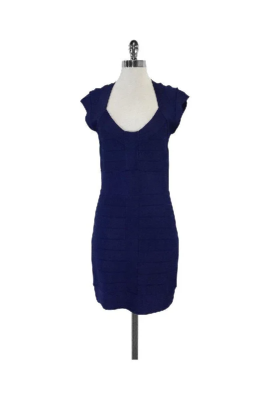 French Connection - Blue Bandage Cap Sleeve Dress Sz 10 Corset unclassified dresses