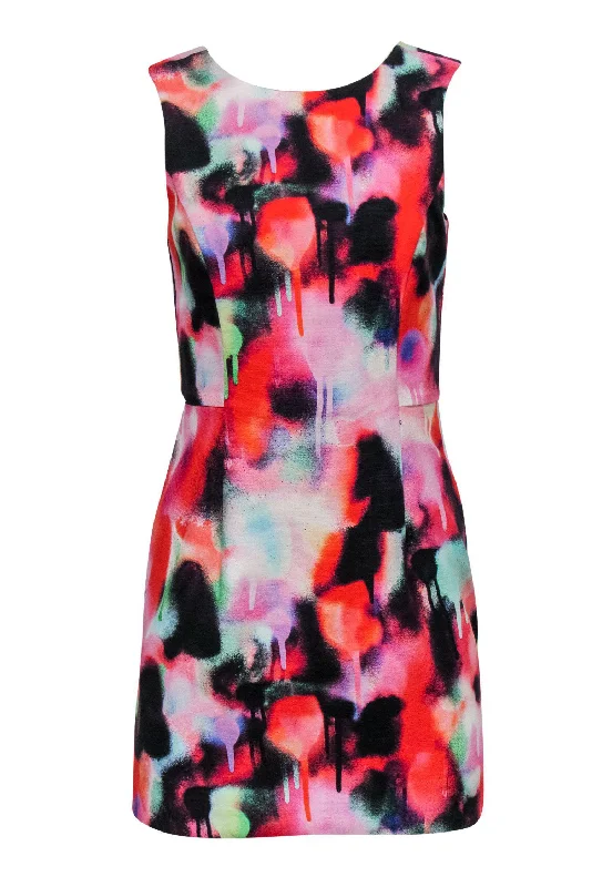 French Connection - Multicolor Spray Paint Dress Sz 4 Cocktail unclassified dresses