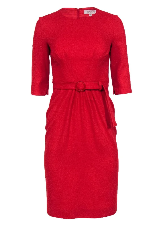 Goat - Deep Red Cropped Sleeve Sheath Dress w/ Darting Sz 2 Plus size unclassified dresses