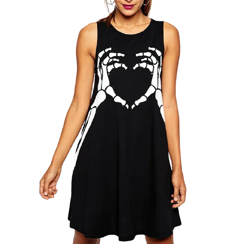 Gothic Women Sexy Dresses With Cool Print / Casual Stylish Dress Off-shoulder unclassified dresses