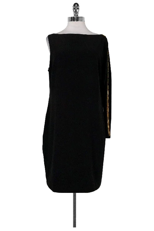 Halston Heritage - Black One Shoulder Dress Sz 12 A-line unclassified dresses