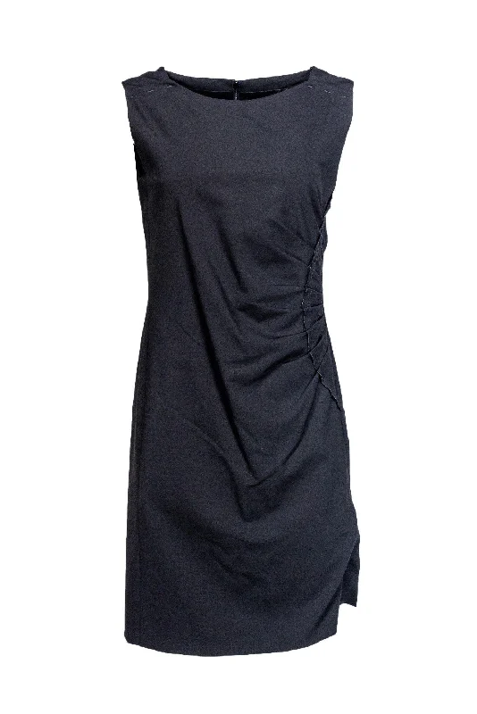 Hugo Boss - Black Dress w/ Pintuck Detail Sz 4 Neutral tone unclassified dresses