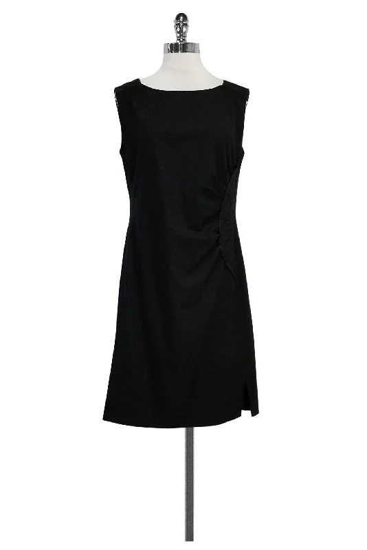 Hugo Boss - Black Dress w/ Pintuck Detail Sz 6 Printed unclassified dresses