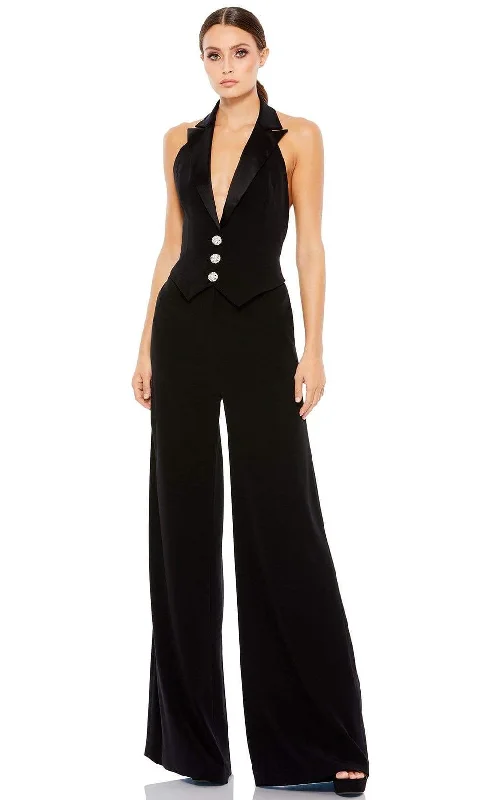 Ieena Duggal 2643 - Plunging Neck Jumpsuit Preppy unclassified dresses