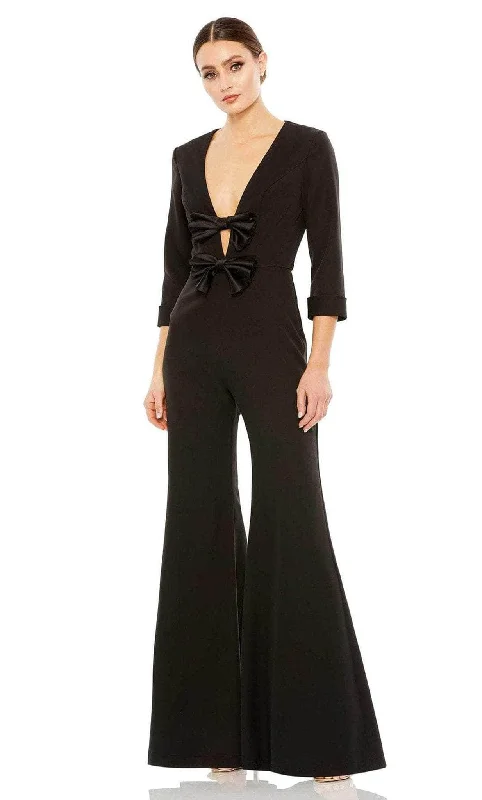 Ieena Duggal A27033 - Plunging Neck Jumpsuit Backless unclassified dresses