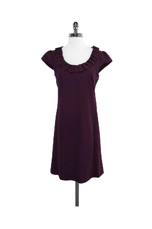 J.Crew - Purple Wool Blend Shift Dress Sz 6 Cotton unclassified dresses