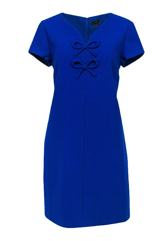 J.Crew - Cobalt Blue Shift Dress w/ Bows Sz 10 Women's unclassified dresses