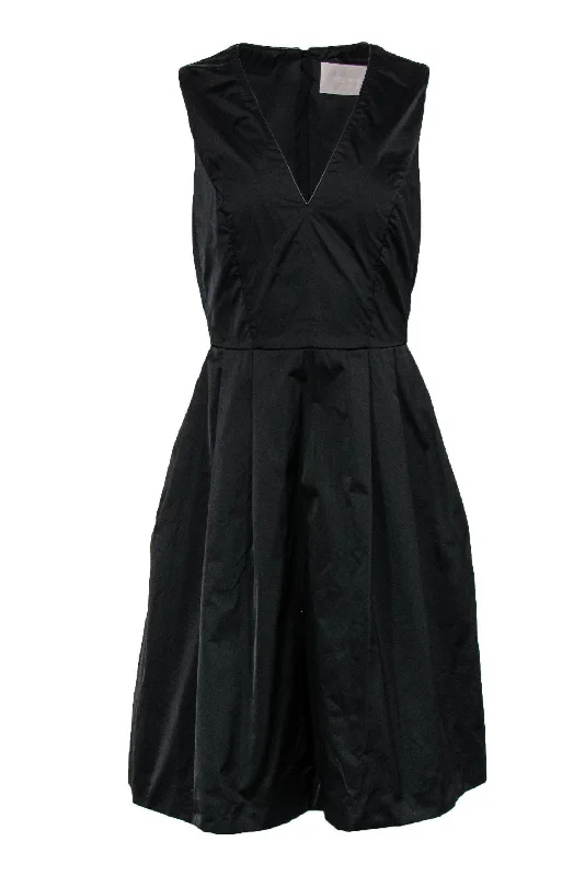 Jason Wu - Black A-Line Plunge Neckline Dress Sz 8 Fall unclassified dresses