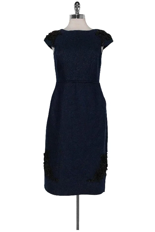 J.Crew Collection - Navy Linen Cap Sleeve Dress Sz 0 Date night unclassified dresses