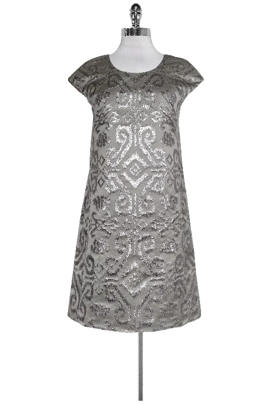 J.Crew Collection - Silver Patterned Dress Sz 0 Discounted unclassified dresses