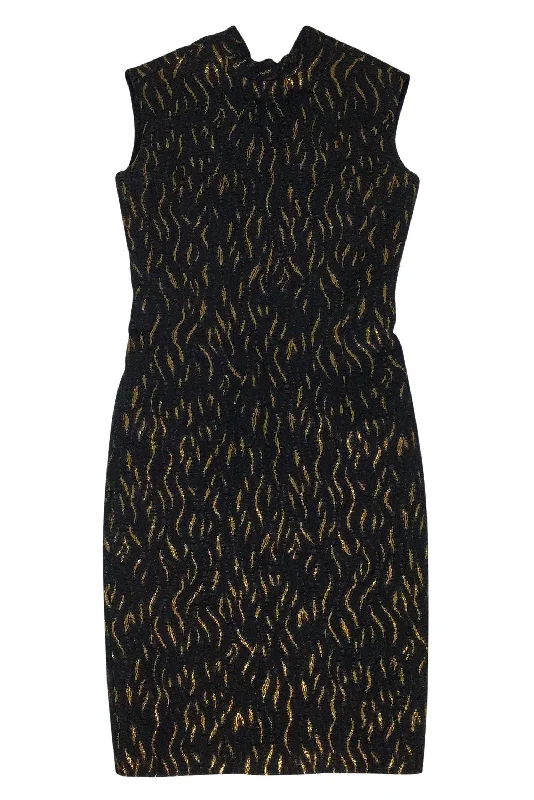 Jean Paul Gaultier - Black & Gold Dress Sz 4 Denim unclassified dresses