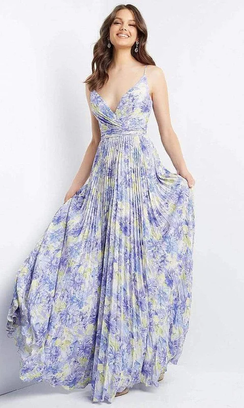 JVN by Jovani JVN08491SC - Sleeveless Printed Prom Gown Knitted unclassified dresses