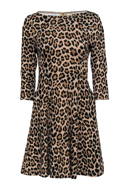 Kate Spade - Leopard Boat Neck Sheath Dress Sz 0 Festival unclassified dresses