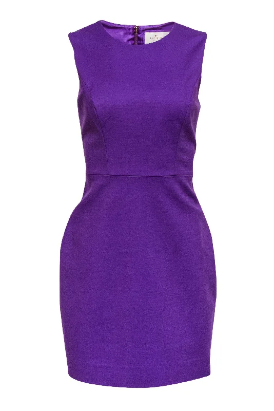 Kate Spade - Purple Cotton Sheath Dress Sz 6 Ruffled unclassified dresses