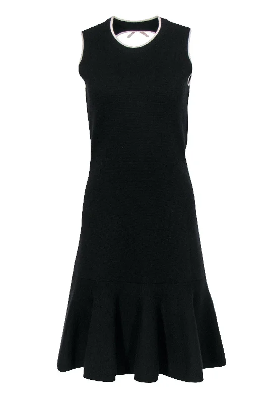 Kate Spade - Black Knit Flared Dress w/ Keyhole Cutout Sz M Printed unclassified dresses