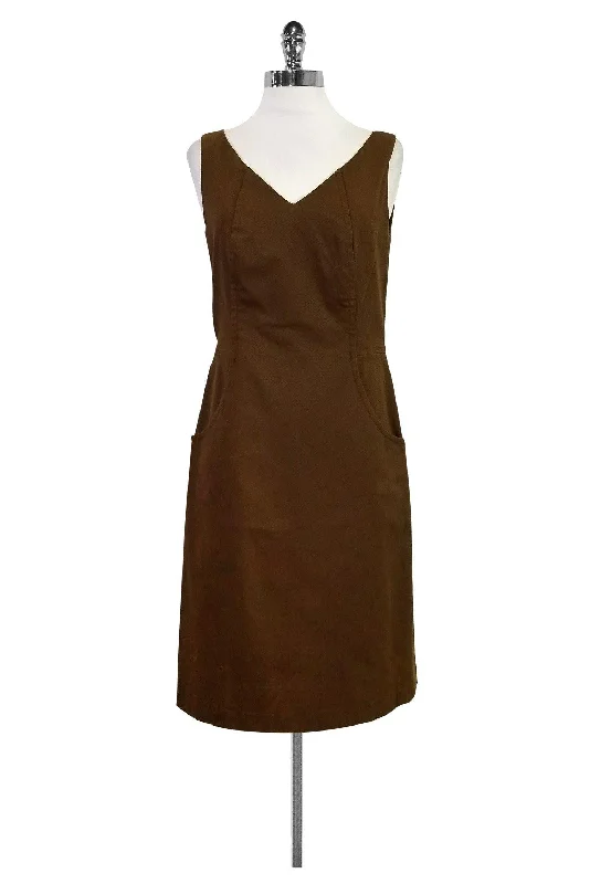 Lafayette 148 - Brown Patterned Dress Sz 2 Striped unclassified dresses