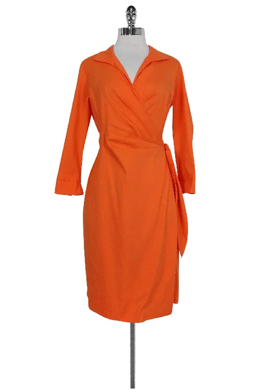 Lafayette 148 - Orange Wrap Dress Sz 2 Elegant unclassified dresses