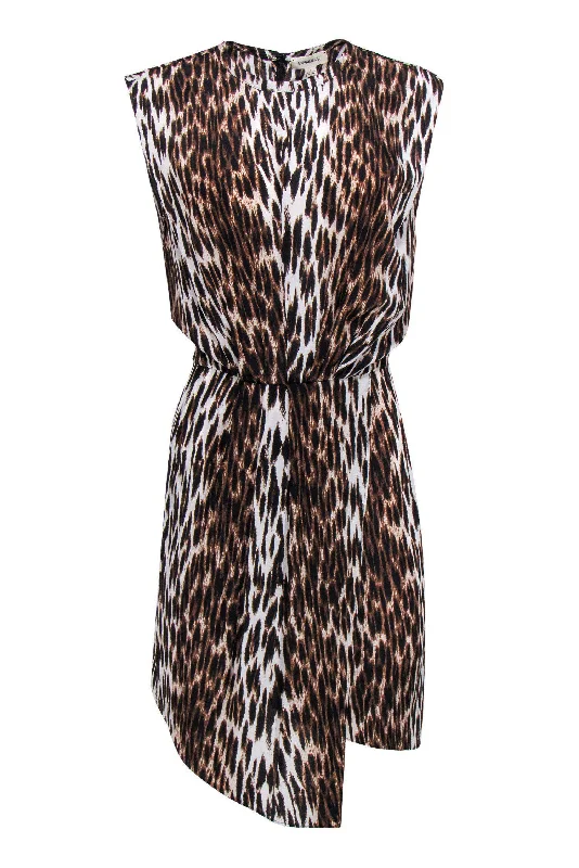 L'Agence - Leopard Print Asymmetrical Dress Sz 8 Designer unclassified dresses