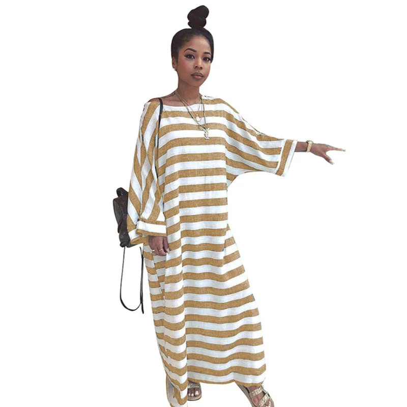 Lazy & Lovely Striped Print Linen Dress #Striped #Print Denim unclassified dresses