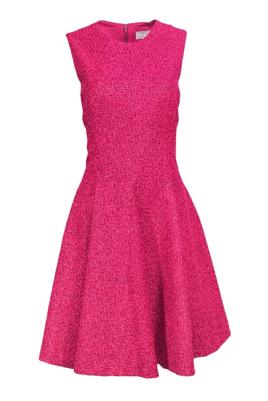 Lela Rose - Metallic Pink A-Line Knit Dress Sz 12 Best-selling unclassified dresses