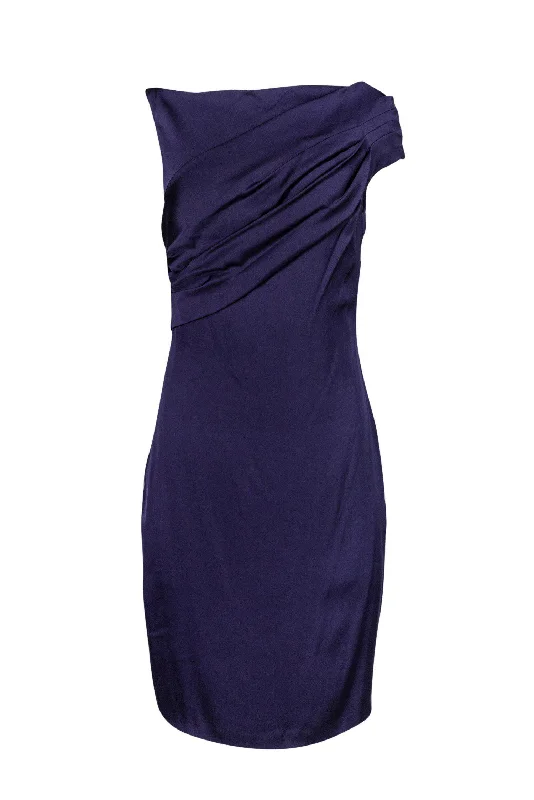 Leon Max - Navy Dress w/ Draped Cowl Back Sz 10 Trendy new unclassified dresses