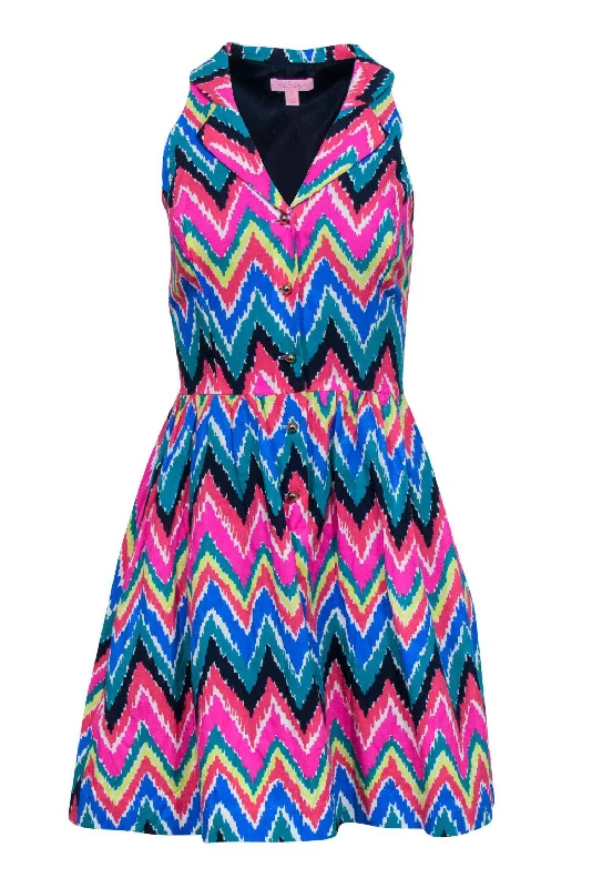 Lilly Pulitzer - Multicolored Zig-Zag Collared Dress Sz 2 Plus size unclassified dresses