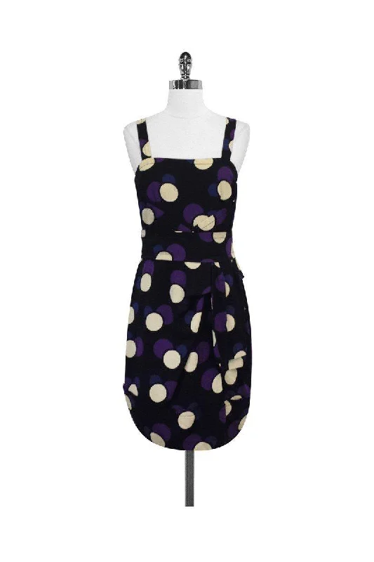 Marc by Marc Jacobs - Black & Purple Polka Dot Silk Dress Sz 4 Wedding guest unclassified dresses