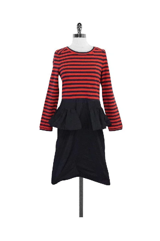 Marc by Marc Jacobs - Navy & Red Striped Dress Sz 10 Short unclassified dresses