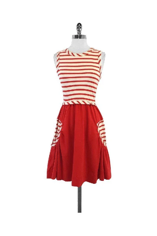 Marc by Marc Jacobs - Red & Cream Striped Cotton Dress Sz XS Unique unclassified dresses