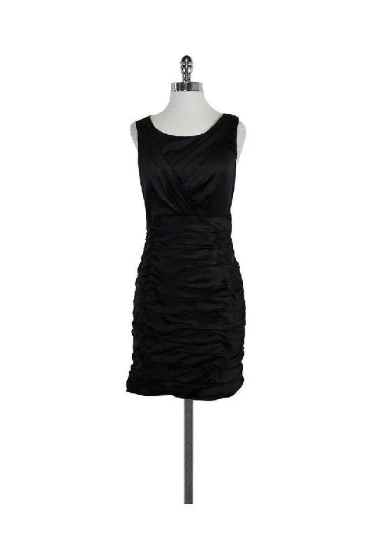 Marc New York by Andrew Marc - Black Ruched Fitted Dress Sz 8 Winter unclassified dresses