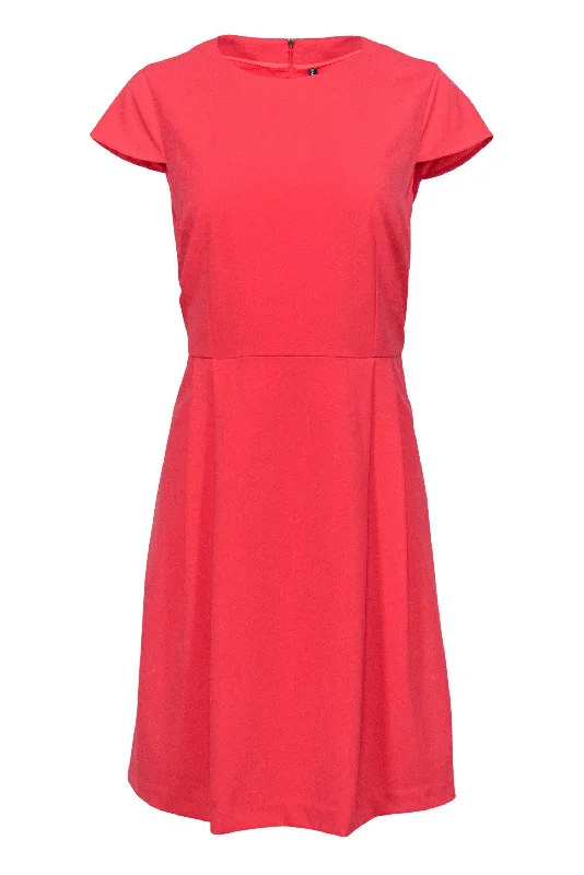 Marc New York by Andrew Marc - Bright Coral A-Line Cap Sleeve Dress Sz 10 Lounge unclassified dresses