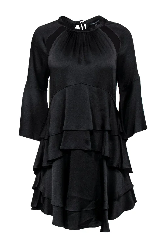 Marissa Webb - Black Ruffle Tiered Dress w/ Cutouts Sz M Vintage unclassified dresses