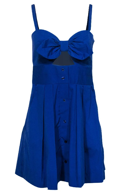 Milly - Royal Blue Fit & Flare Dress w/ Bow Sz 2 Bright color unclassified dresses