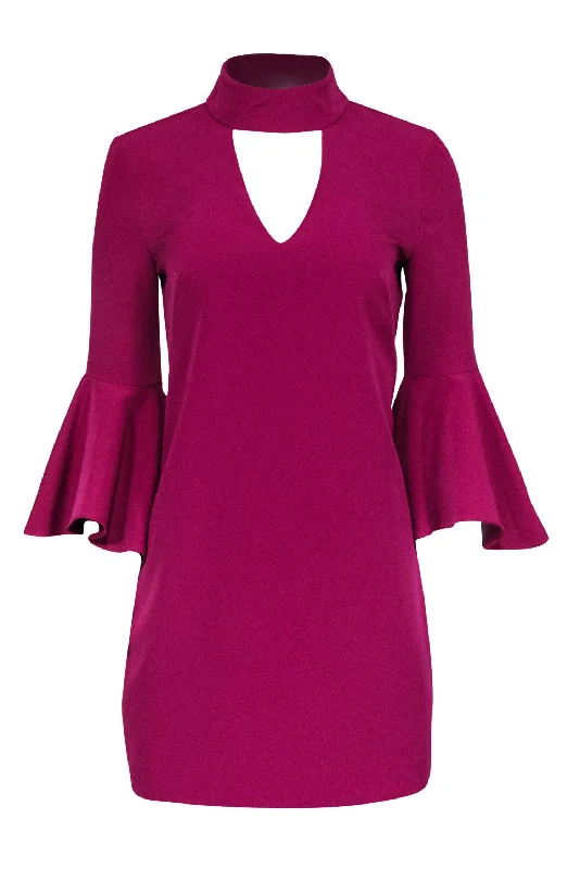 Milly - Magenta Shift Dress w/ Bell Sleeves Sz 4 Casual chic unclassified dresses