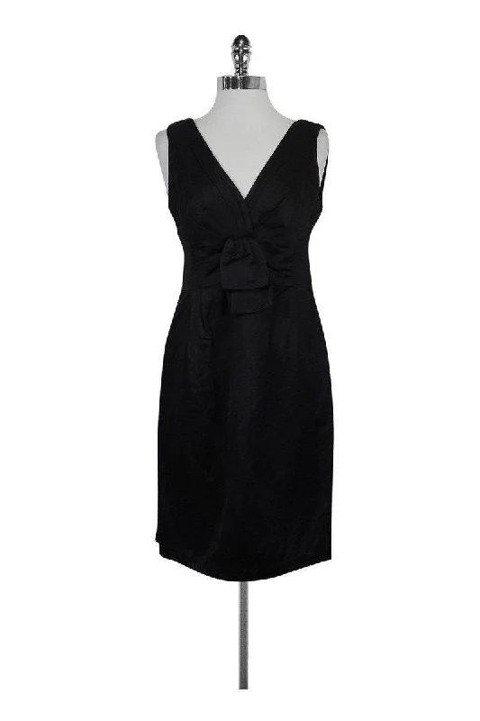 Nanette Lepore - Black Dress w/ Ribbon Front Detail Sz 6 Trendy unclassified dresses